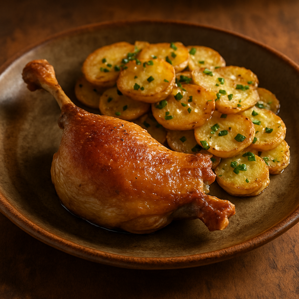 Confit de Canard aux Pommes Sarladaises（鴨のコンフィ サルラ風ポテト）