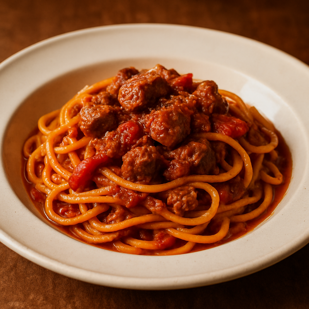 Spaghetti alla Chitarra con Ragù d'Agnello