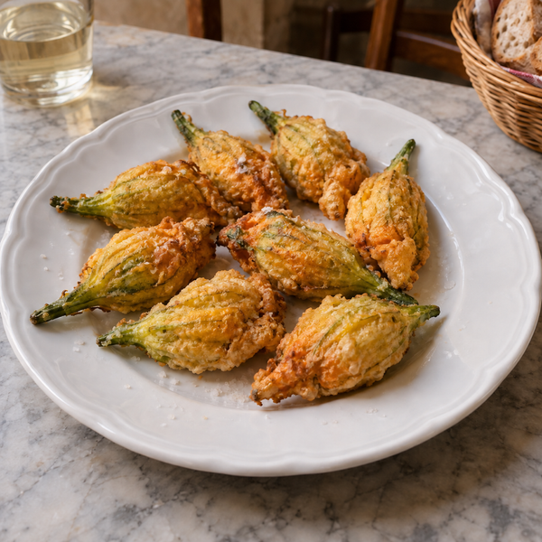 Fried Stuffed Zucchini Blossoms