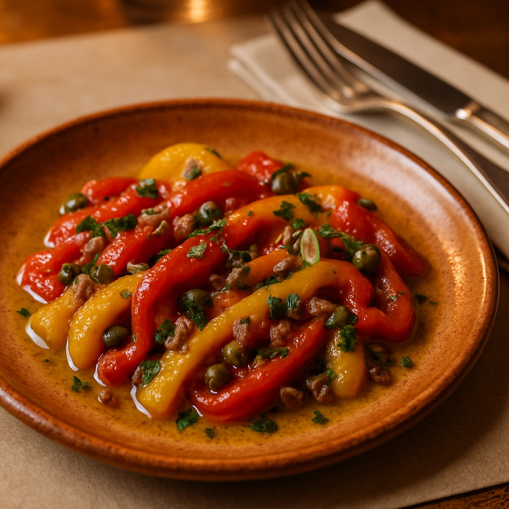 Peperoni Arrostiti con Acciughe e Capperi（焼きピーマンのアンチョビ・ケッパーマリネ）