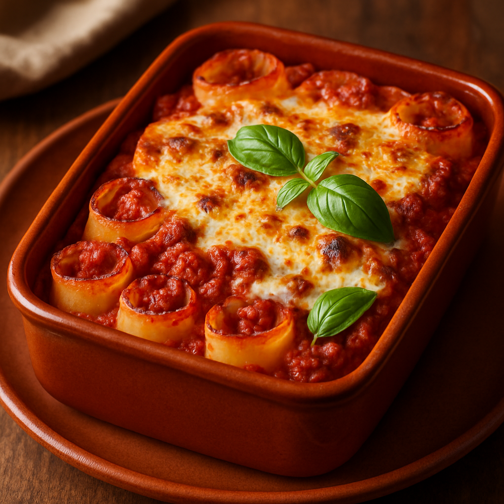 Paccheri al Forno con Salsiccia e Ricotta