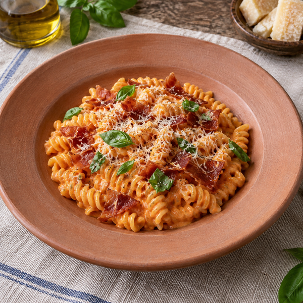 Fusilli con crema di peperoni arrosto