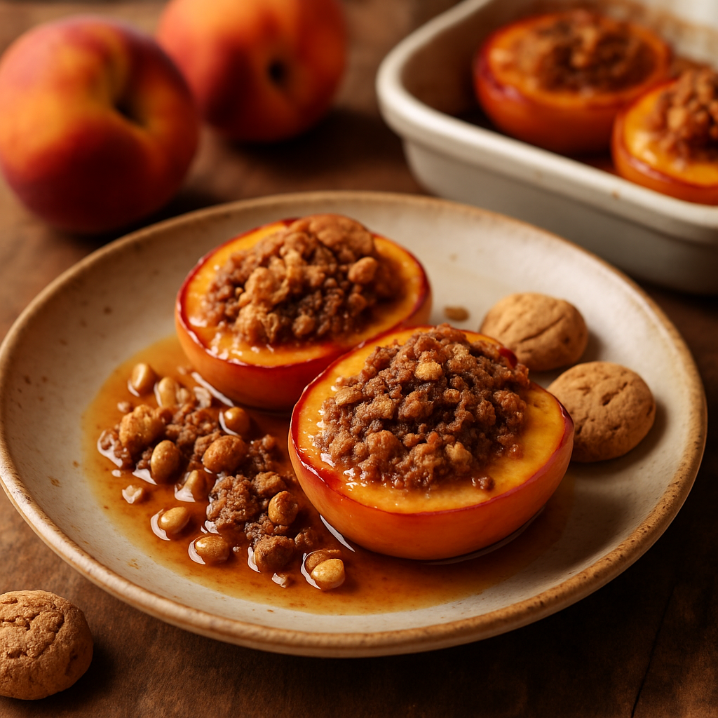 Pesche Ripiene al Forno con Amaretti