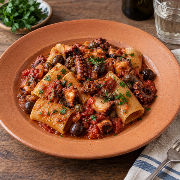 Paccheri con ragù di polpo