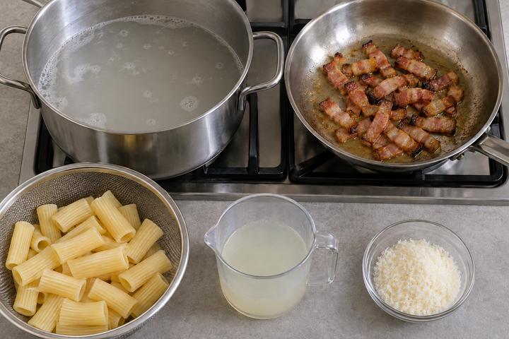 Boil the rigatoni