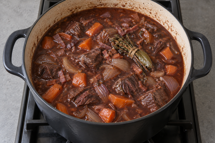 Braise the beef until tender