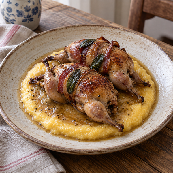 Polenta e osei alla bergamasca