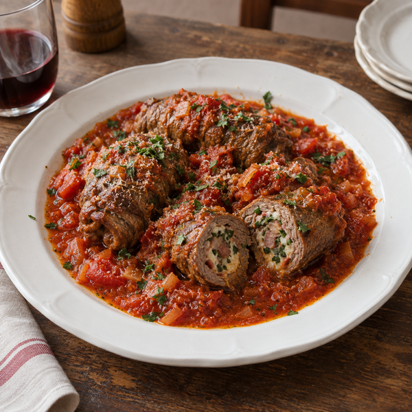 Involtini di manzo al sugo