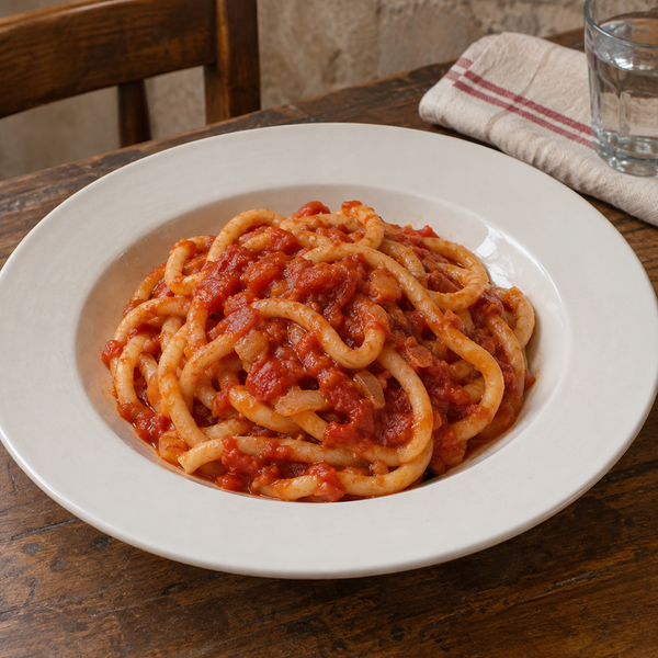Pici with Aglione Tomato Sauce