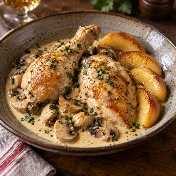 Poulet Vallée d'Auge（プーレ・ヴァレ・ドージュ（オージュ渓谷風 鶏のシードル煮））