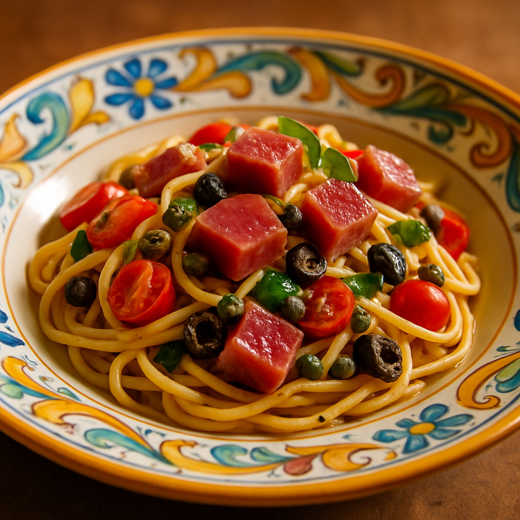 Linguine al Tonno Fresco e Capperi