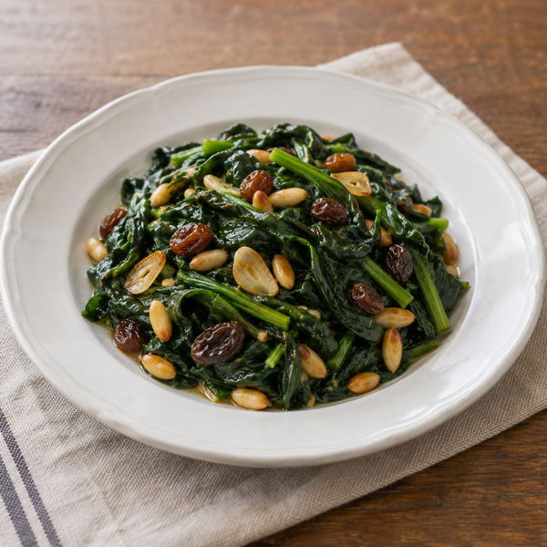 Roman Spinach with Raisins and Pine Nuts