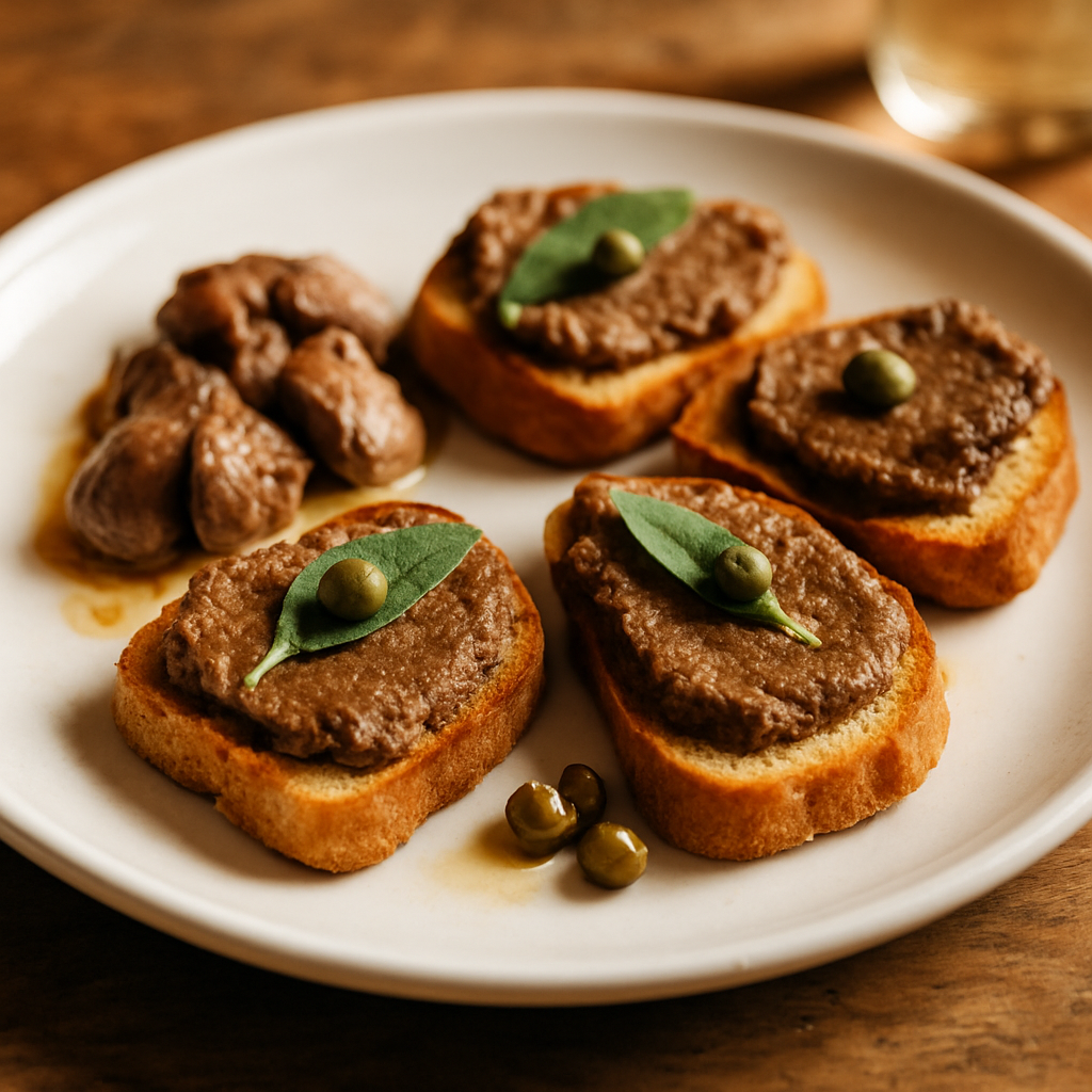 Crostini con Fegatini di Pollo