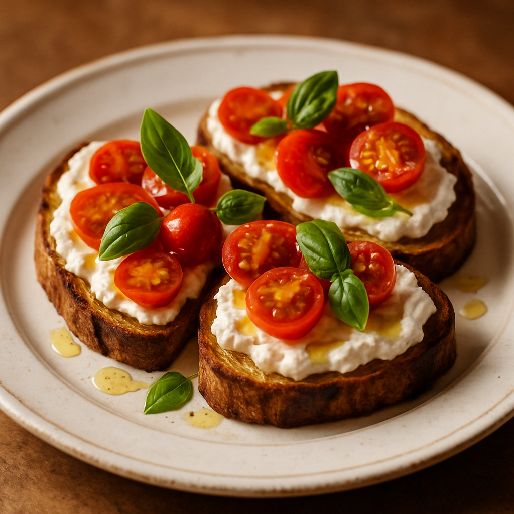 Bruschetta con Ricotta e Pomodorini