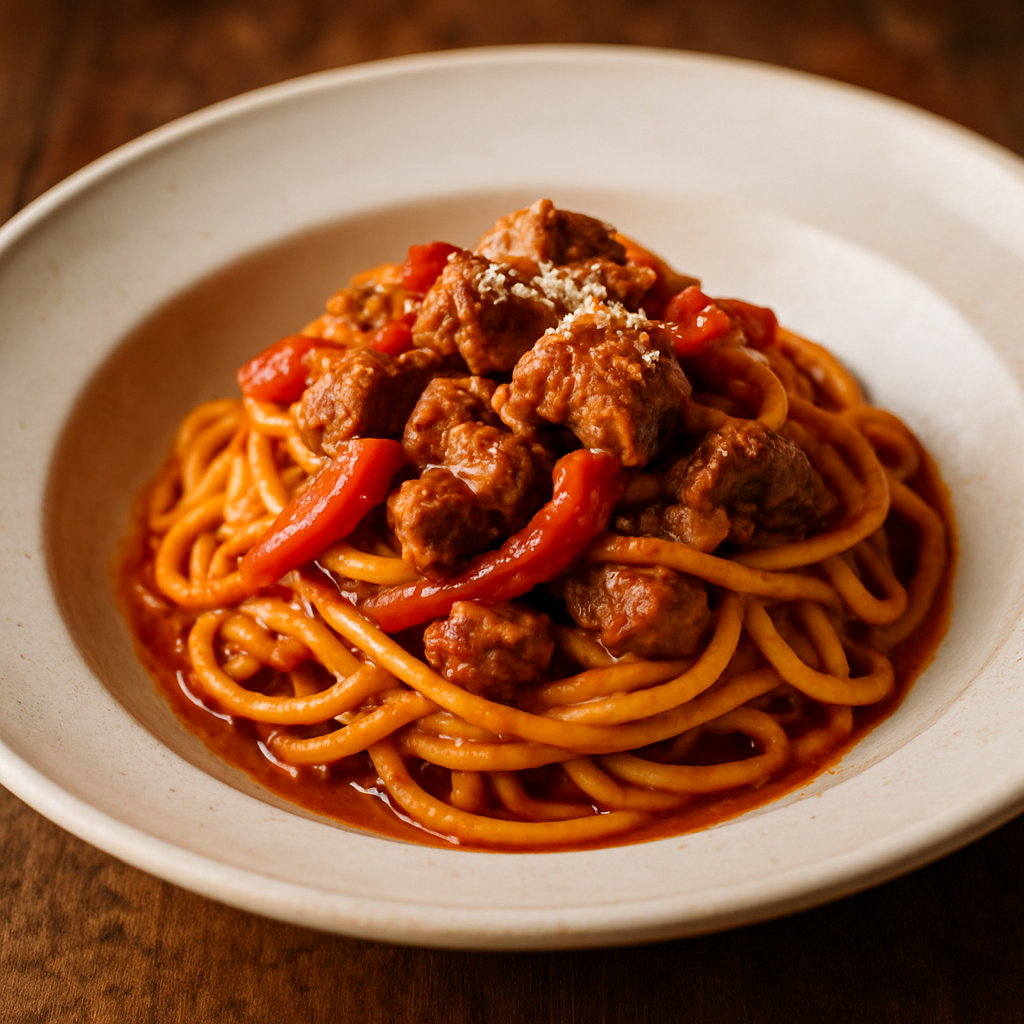 Spaghetti alla Chitarra con Ragù d'Agnello